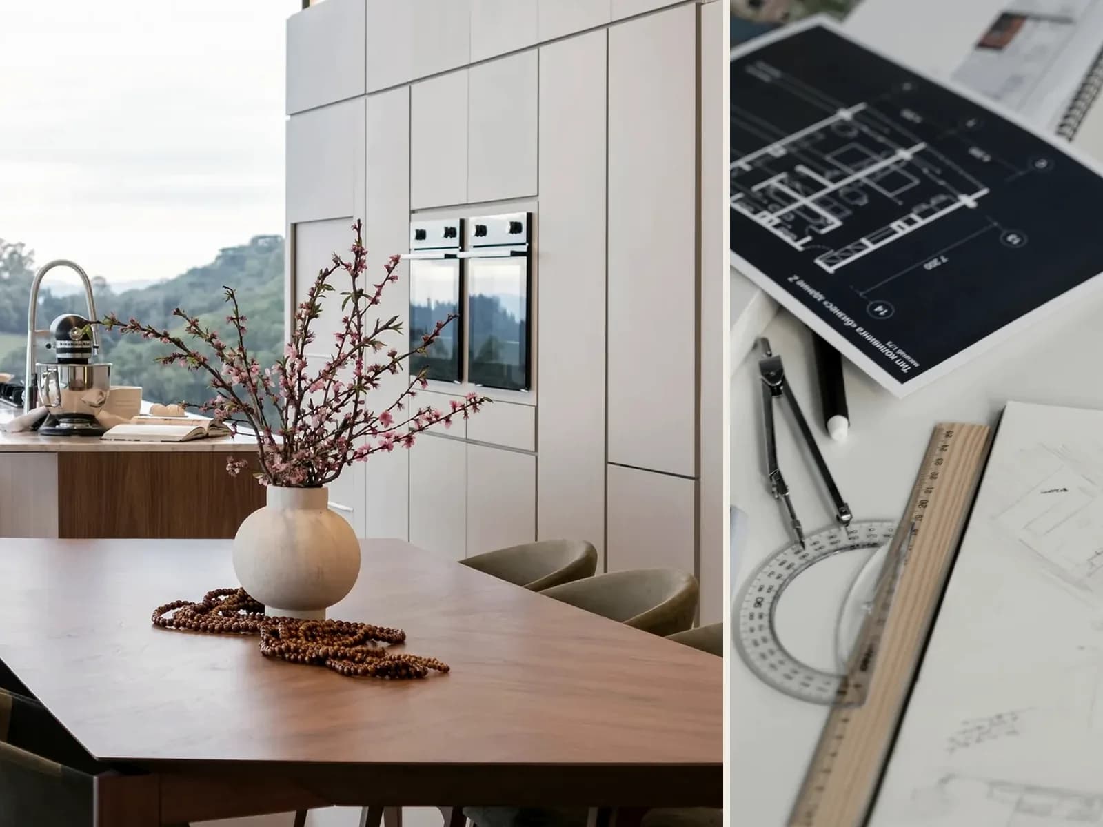 Residential interior and technical plans used to assess a purchase carefully